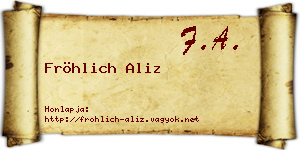 Fröhlich Aliz névjegykártya