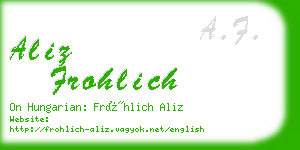aliz frohlich business card